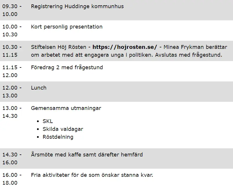 Program Årsmöte 2019 - 30 Mars - Stockholm